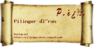 Pilinger Áron névjegykártya